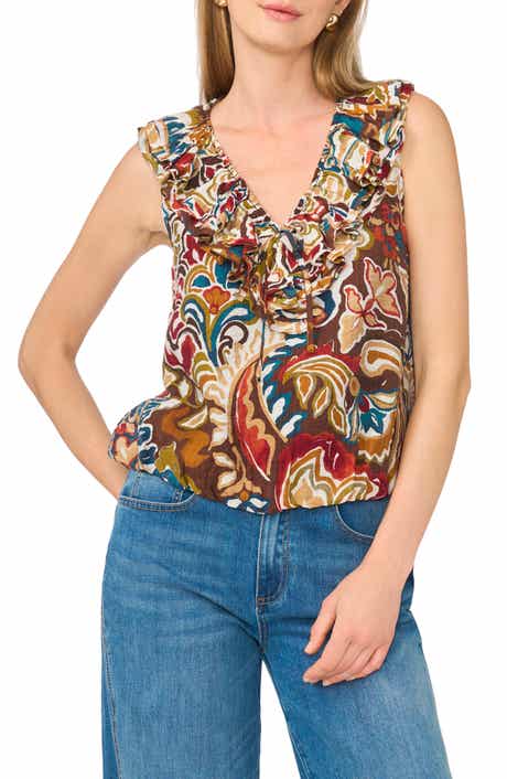 Ruffle Collar Sleeveless Top