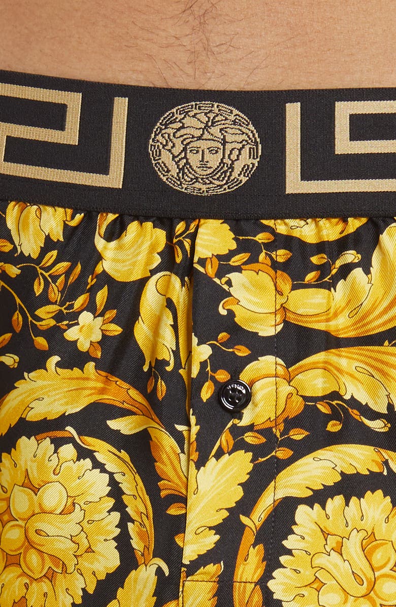 Versace Barocco Silk Boxers, Alternate, color,