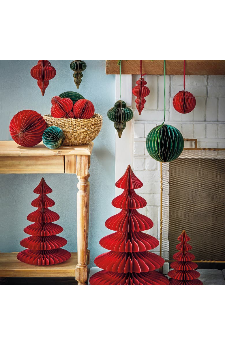 tag Glimmer Paper Finial Decor Green Tree Ornaments Holiday, Alternate, color, Green