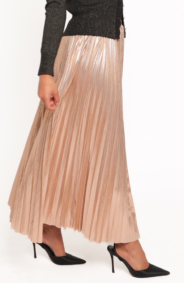 Petal & Pup Bethy Pleated Maxi Skirt, Alternate, color, Gold