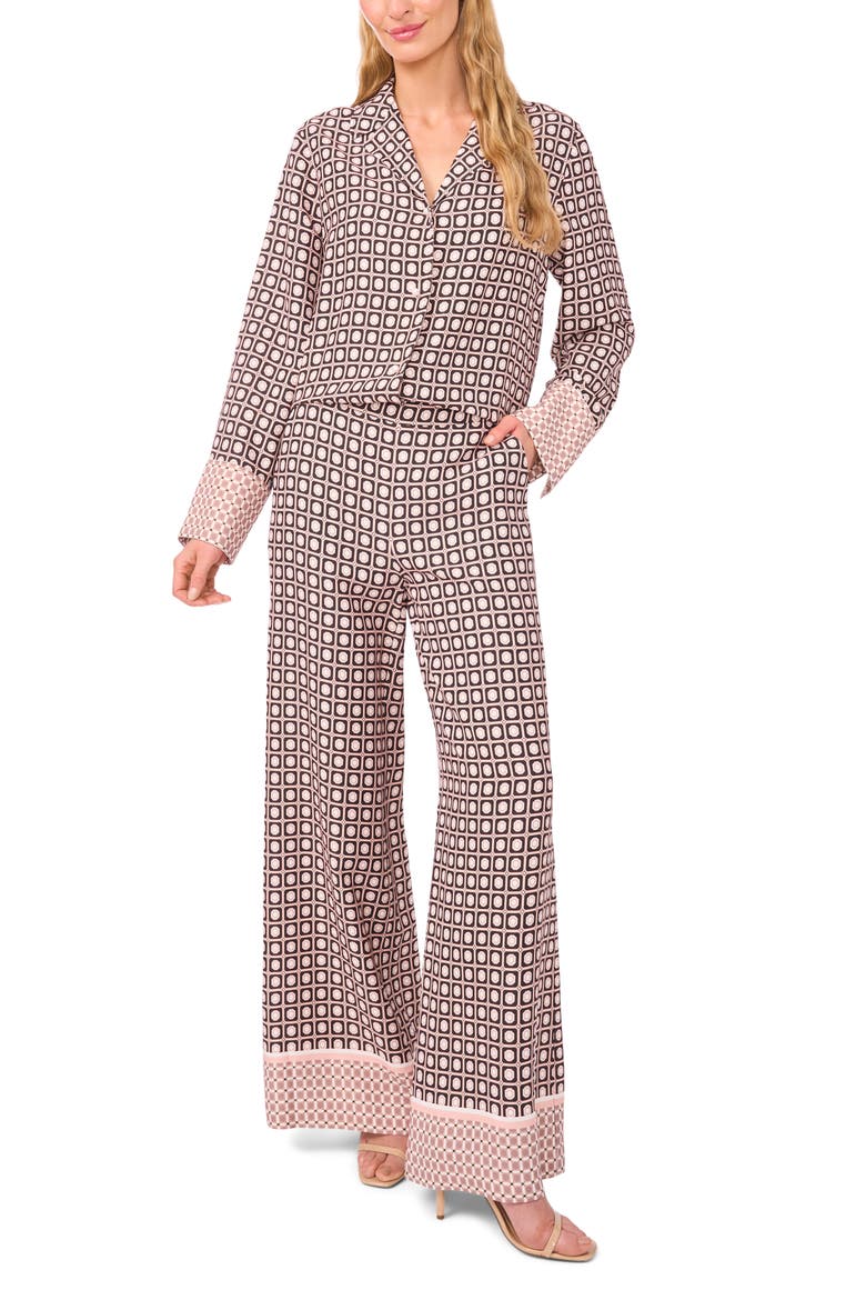 Maya Geo Print Wide Leg Pants, Alternate, color, BLUSHING