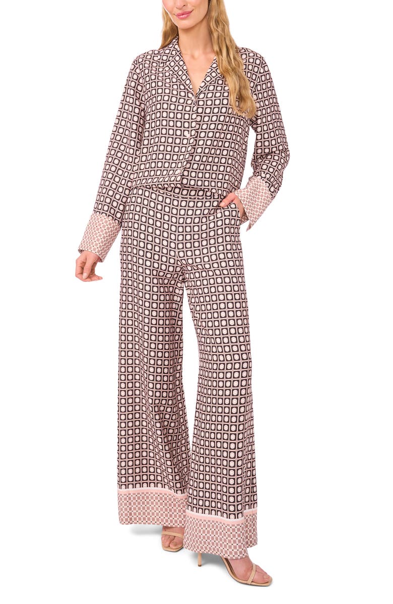 Ted Baker Maya Geo Print Wide Leg Pants, Alternate, color, Blushing