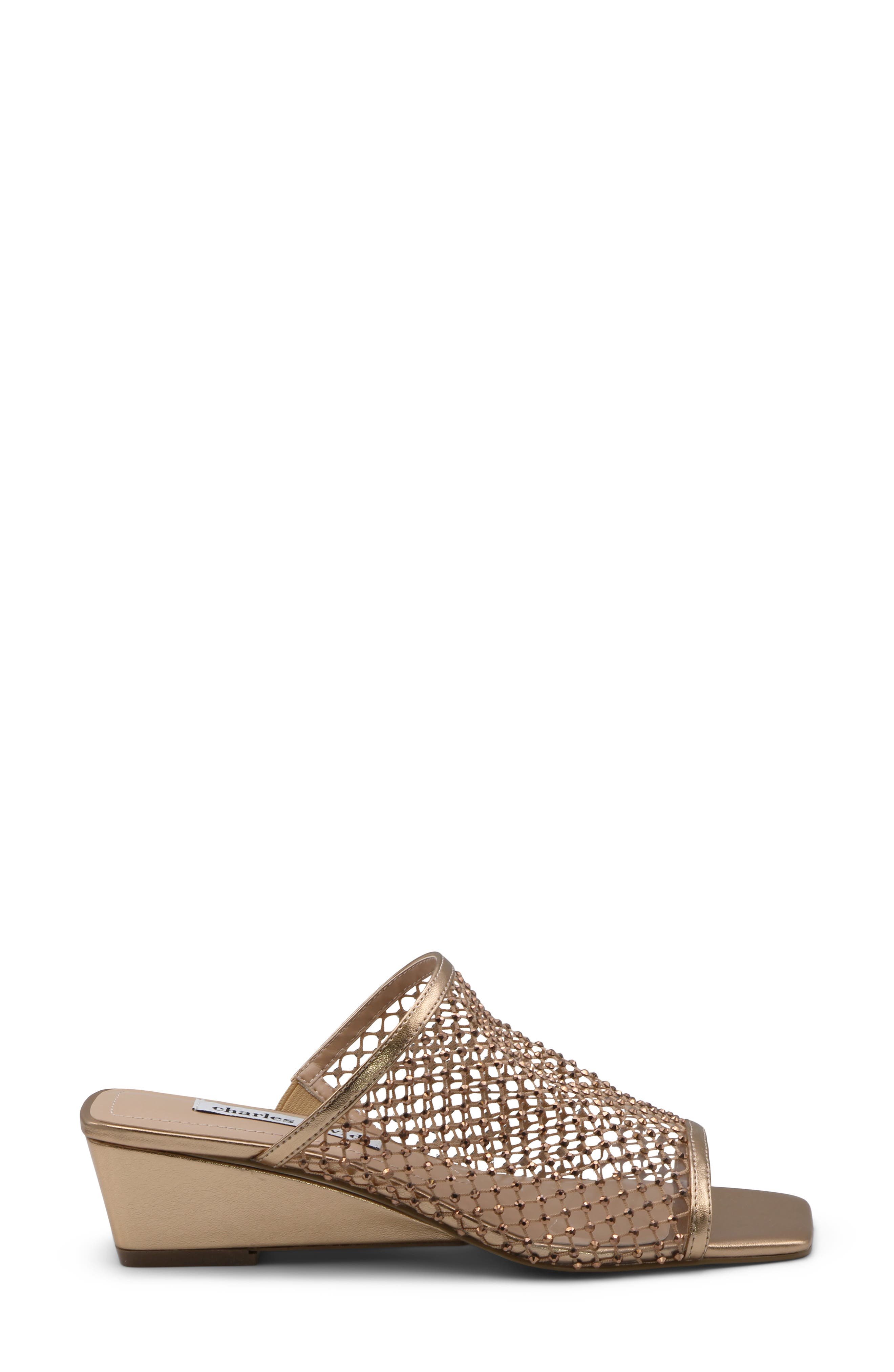 Charles David Noolie Wedge Sandal, Alternate, color, Rose Gold