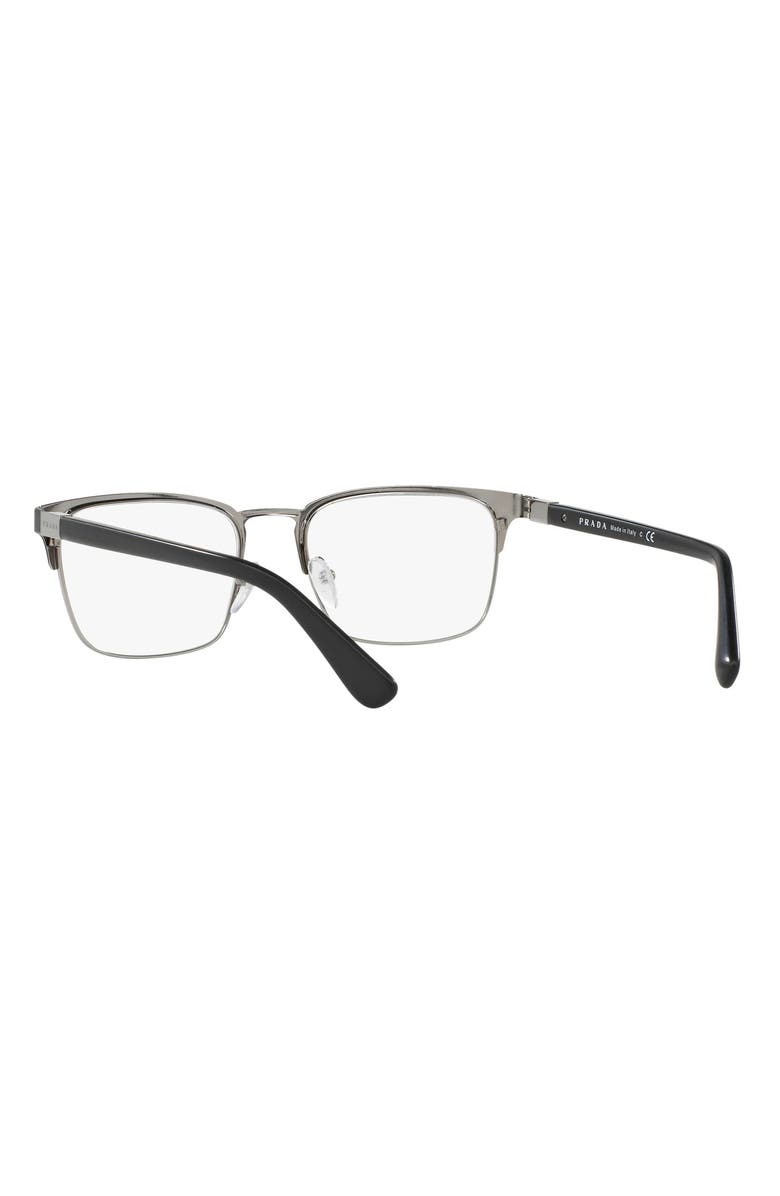 Prada Heritage 56mm Square Optical Glasses, Alternate, color, Matte Black