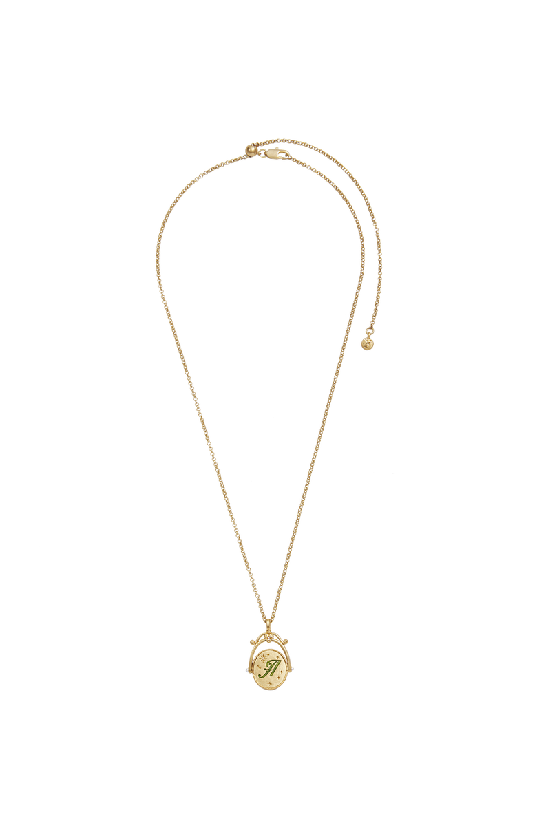 Fable England A Initial Anemone Gold Spinner Chain Necklace, Alternate, color, Gold