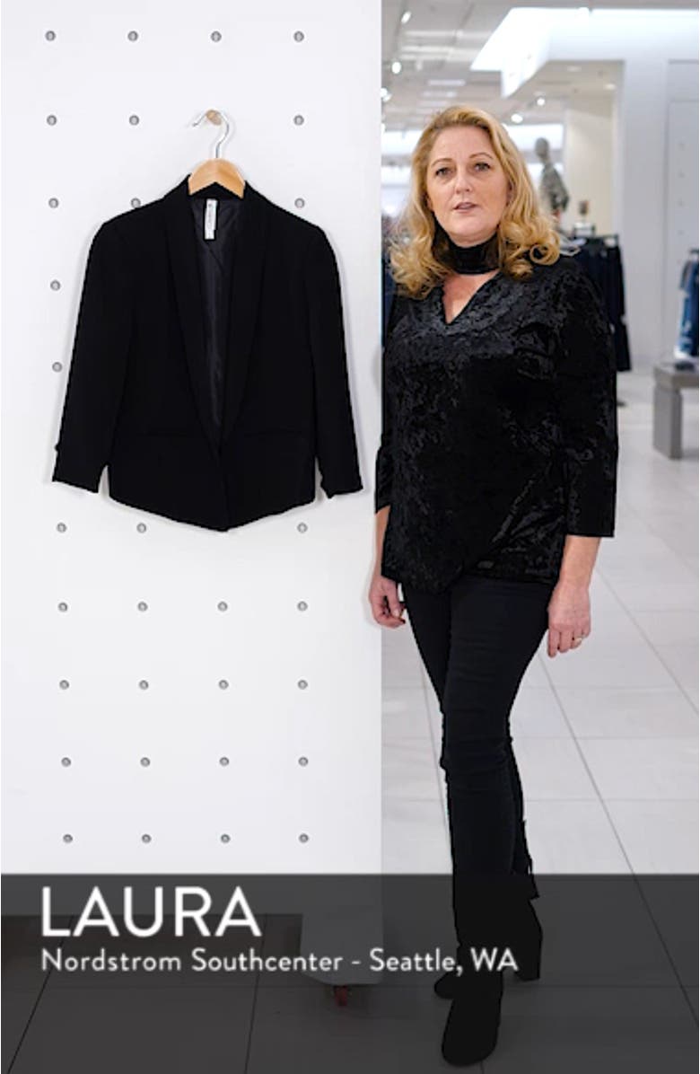 'Curve' Open Front Shawl Collar Blazer, sales video thumbnail