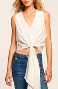 Ramy Brook Svetlana Tie Hem Sleeveless Crop Top