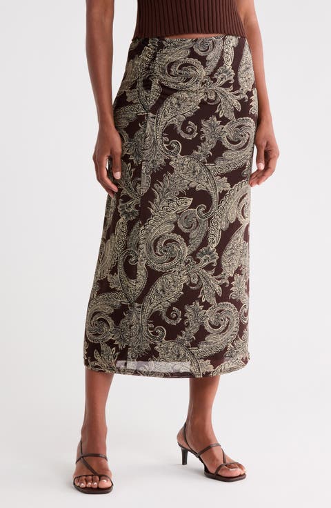 On the Way Printed Midi Skirt