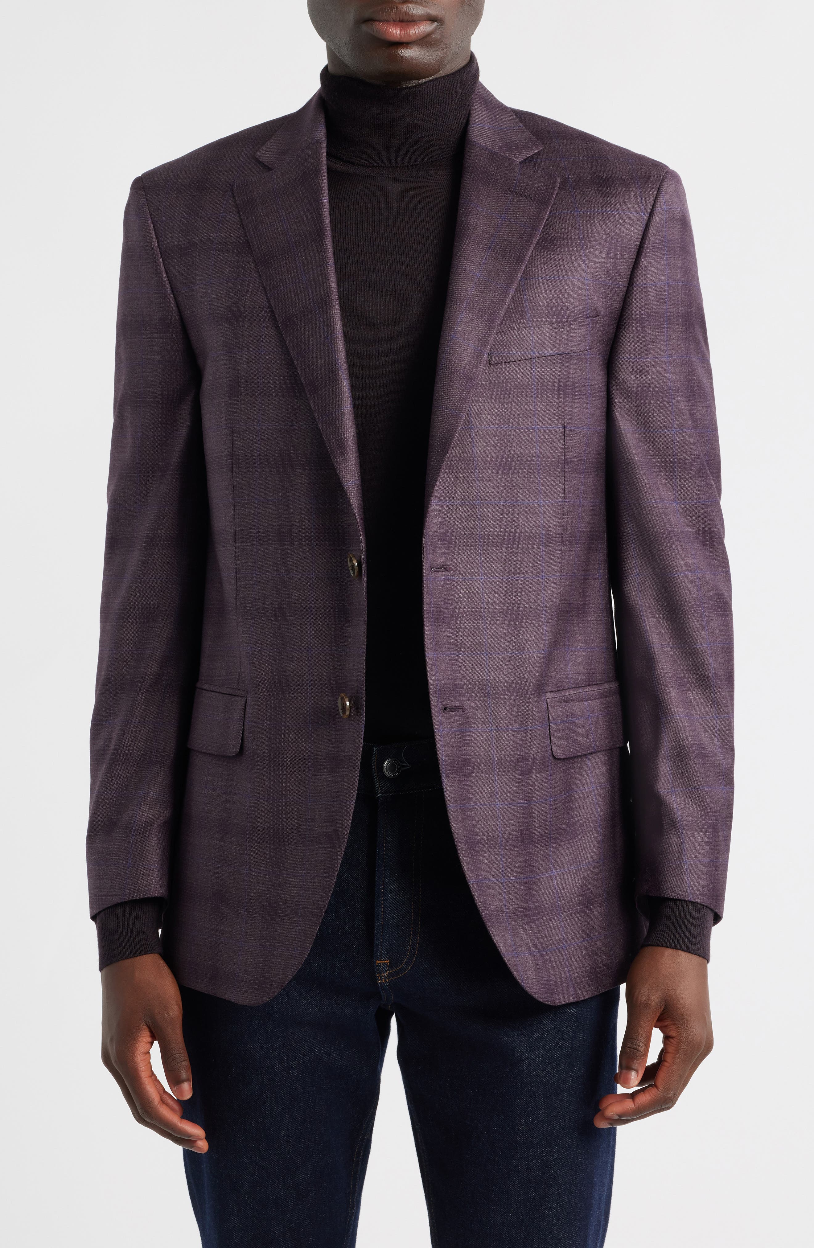 Peter Millar Flynn Classic Fit Ombré Check Wool Sport Coat