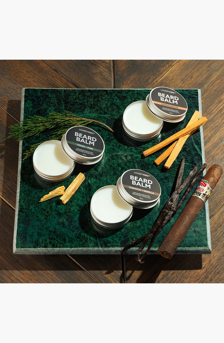 Lovery MEN Beard Balm 4-Pack Gift Set Premium Grooming Collection, Alternate, color, NO COLOR