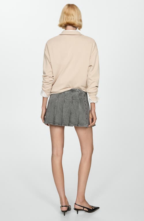 MANGO MANGO PLEATED DENIM MINISKIRT