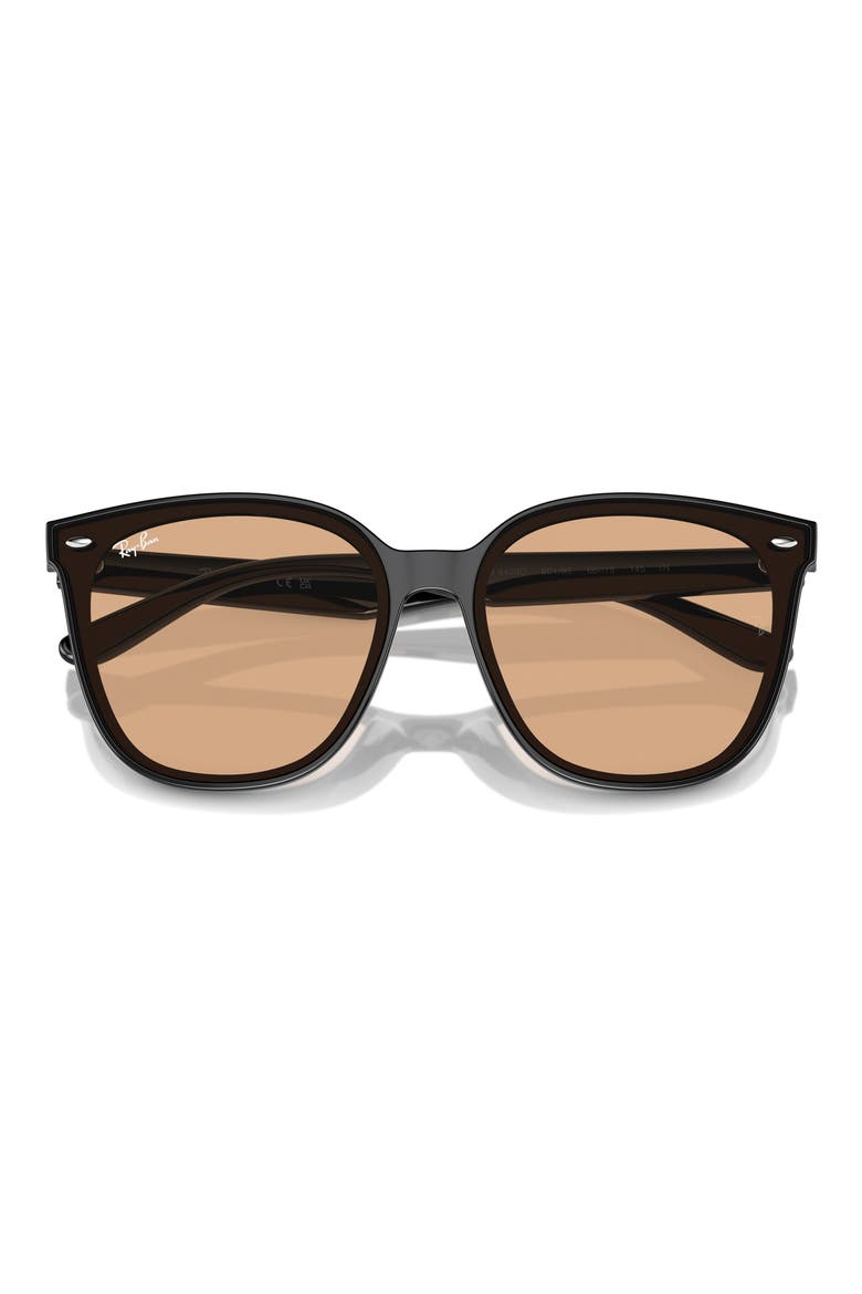 66mm Oversize Irregular Sunglasses, Main, color, BLACK/ BROWN