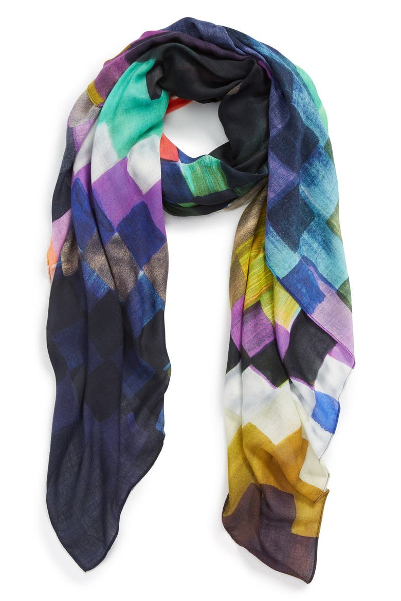 'Painted Diamonds' Geo Print Wrap, Main, color, MULTI