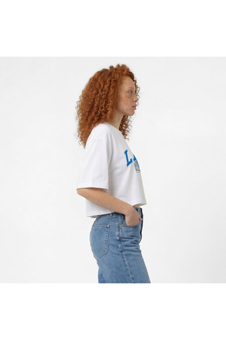 Women's Champion  White Detroit Lions Boyfriend Cropped T-Shirt, Alternate, color, White