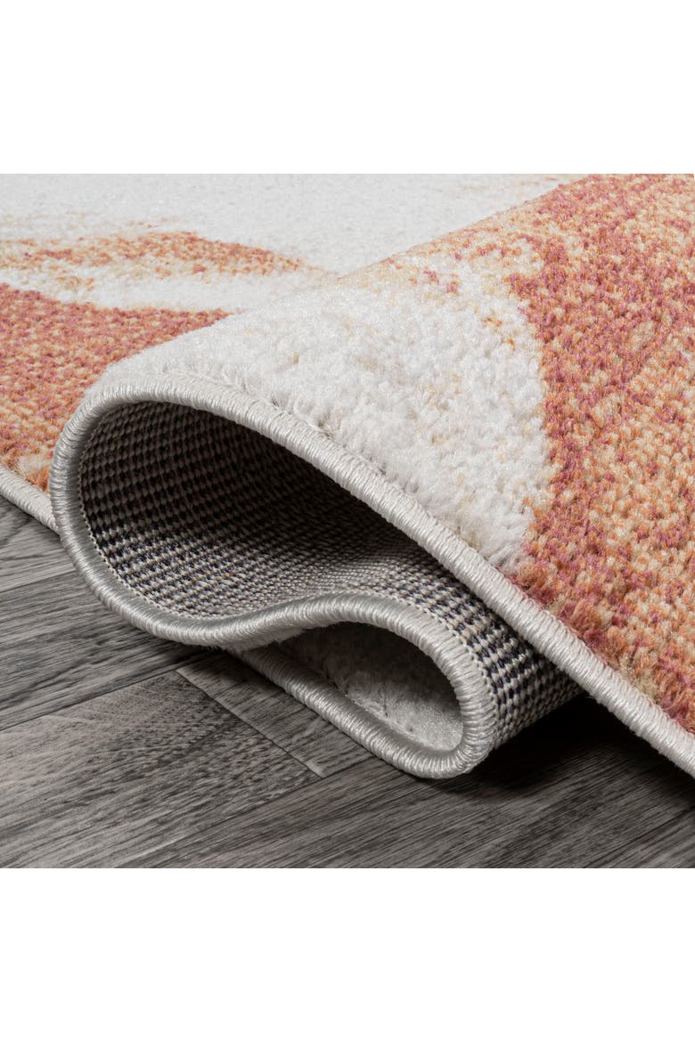 Petalo Abstract Two-Tone Modern Area Rug, Alternate, color, Orange/Cream