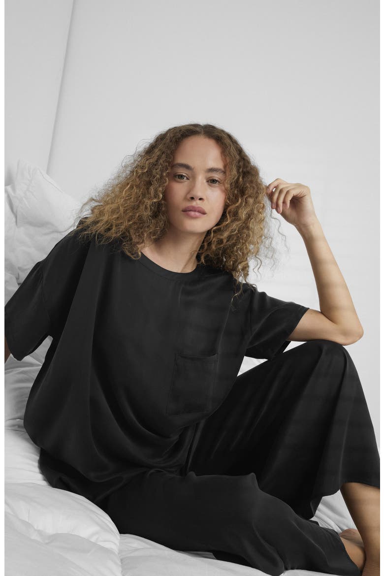 Washable Silk Pajamas, Alternate, color, IMMERSED BLACK