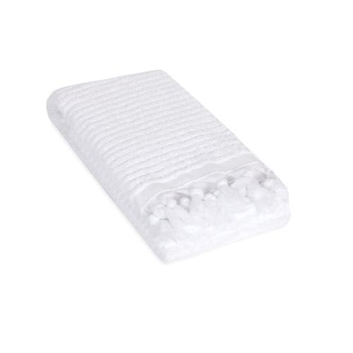 Olive And Linen Olive & Linen Ribbed Loom Terry Hand Towel Bundle In White