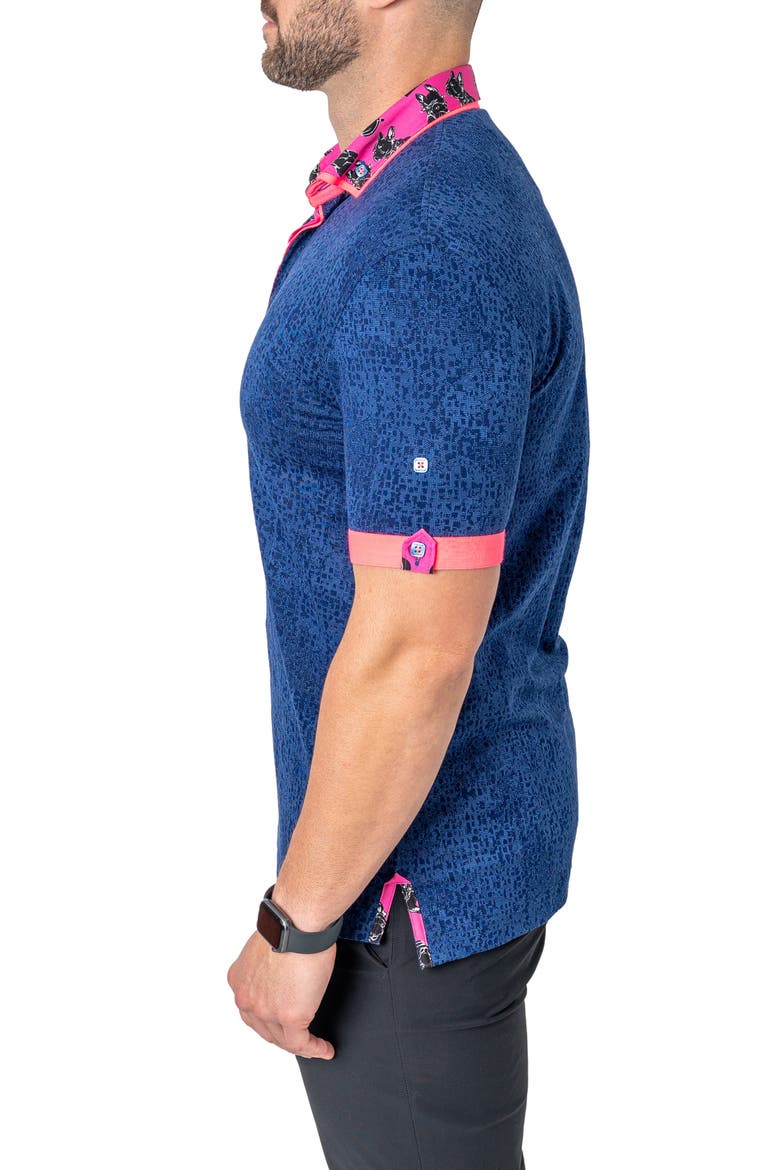 Mozartcloudy Cotton Button-Down Polo, Alternate, color, BLUE