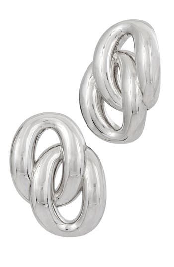 Savvy Cie Jewels Bold Fashion Link Drop Earrings In Silver