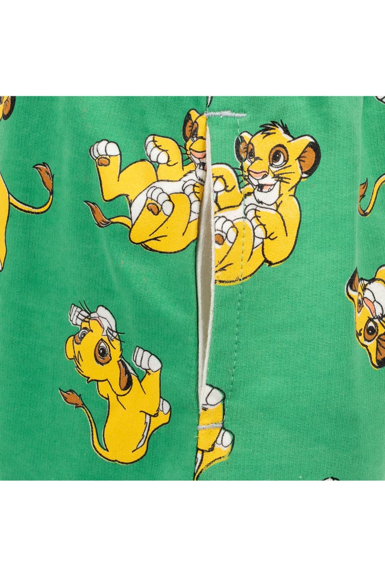 Lion King Simba T-Shirt and French Terry Shorts Set, Alternate, color, Simba Green Oatmeal