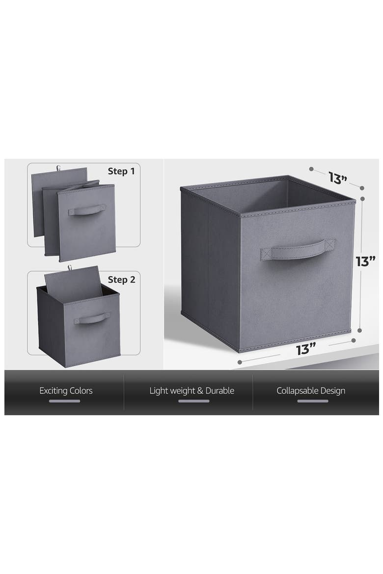 Large Collapsible Storage Cube, Alternate, color, GRAY