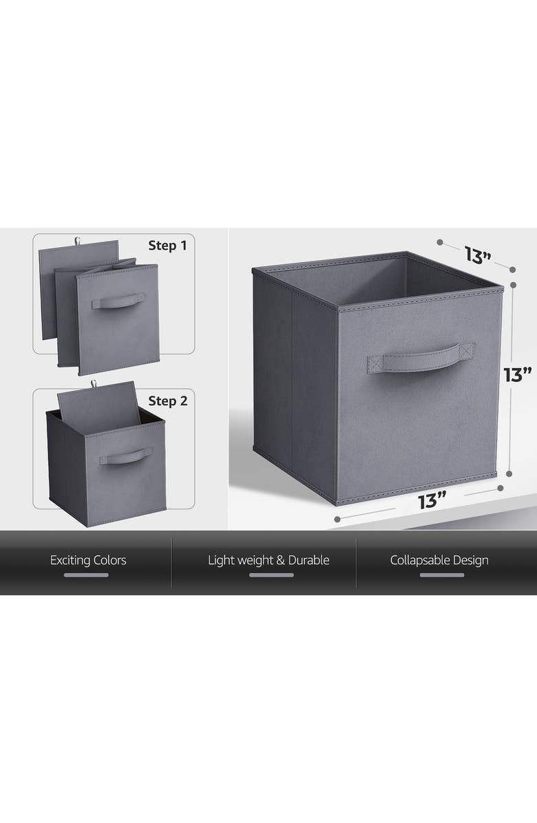SORBUS Large Collapsible Storage Cube, Alternate, color, Gray