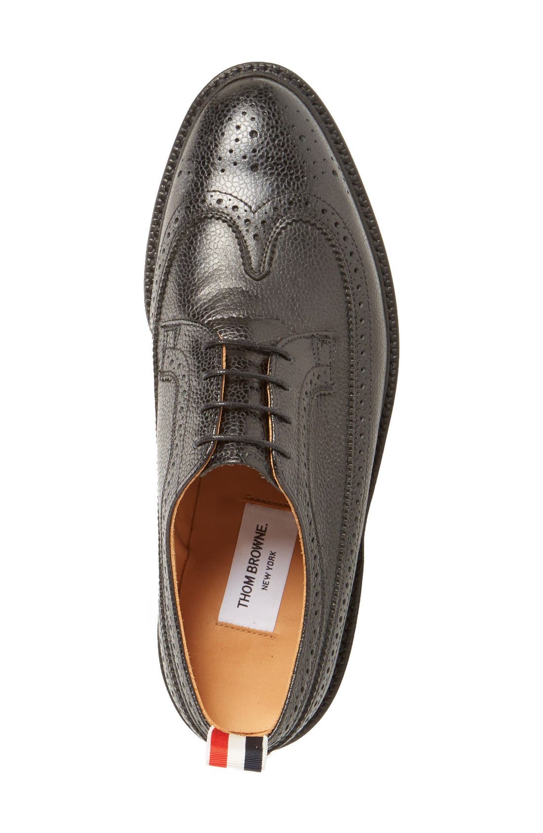 Thom Browne Classic Wingtip, Alternate, color, Black Leather