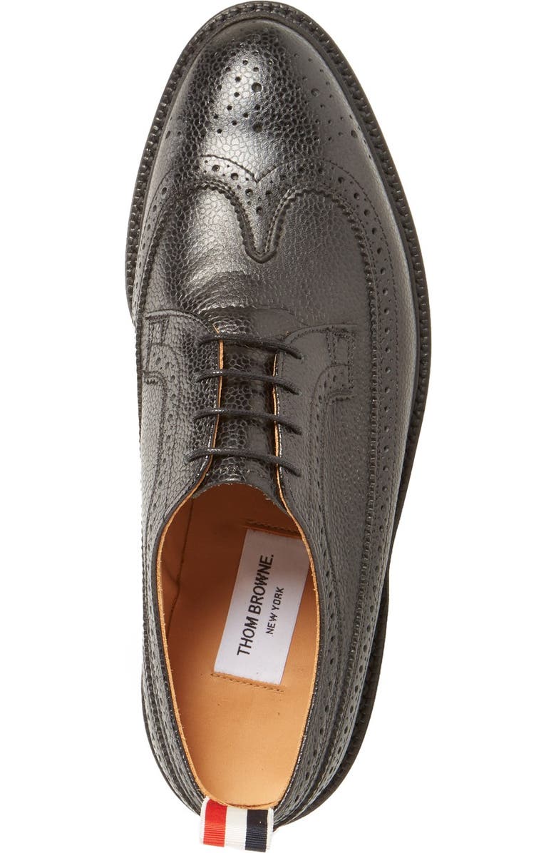 Thom Browne Classic Wingtip, Alternate, color, Black Leather