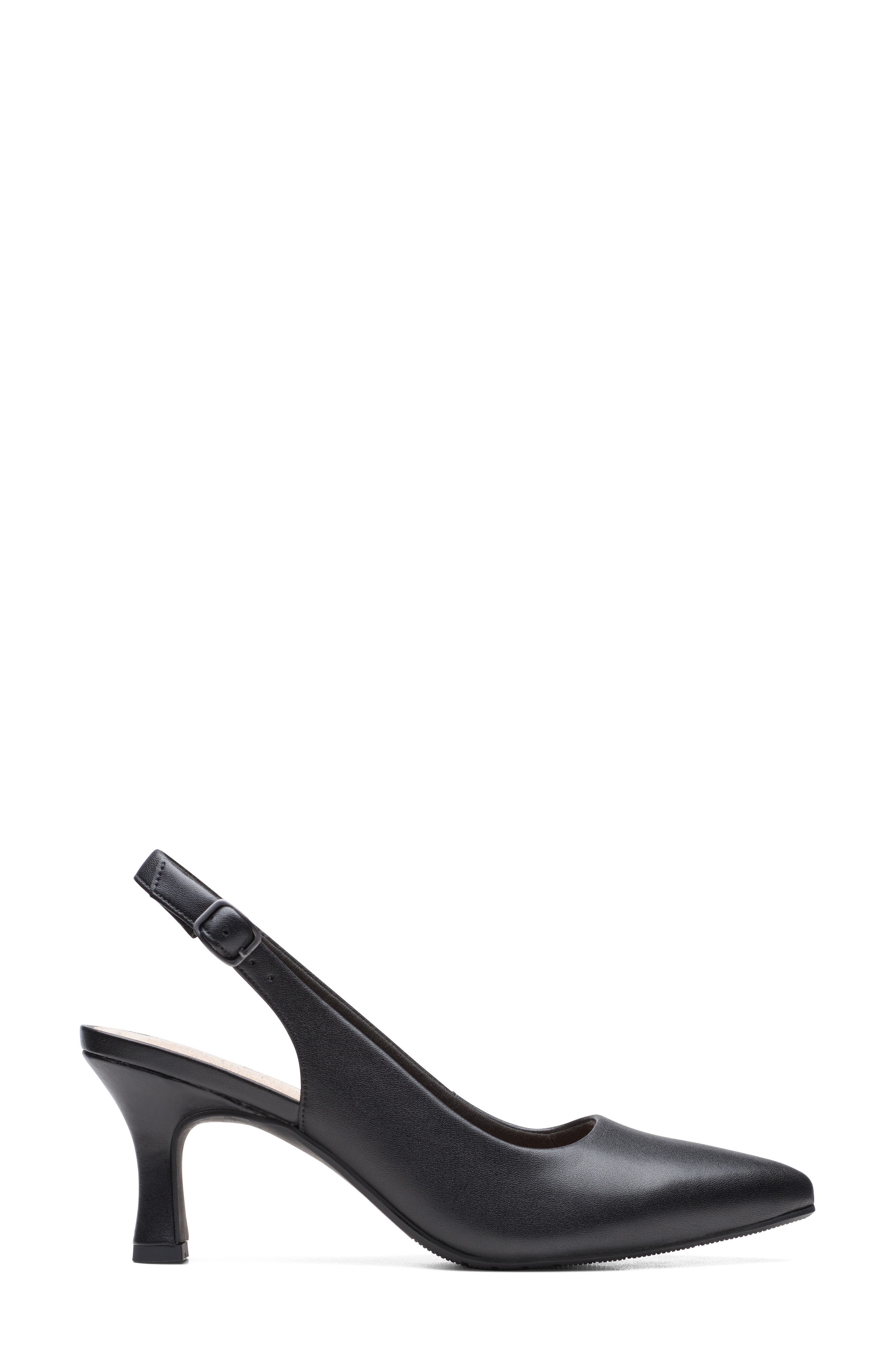 Clarks<sup>®</sup> Kataleyna Step Slingback Pump, Alternate, color, Black Leather