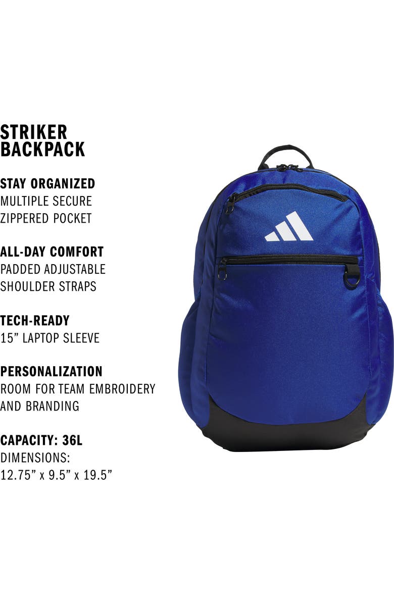 adidas Kids' Striker 3 Backpack, Alternate, color, Team Royal Blue