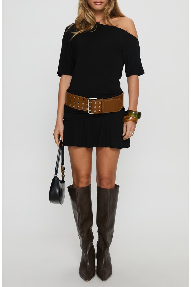 Haylo Off the Shoulder Minidress, Main, color, BLACK