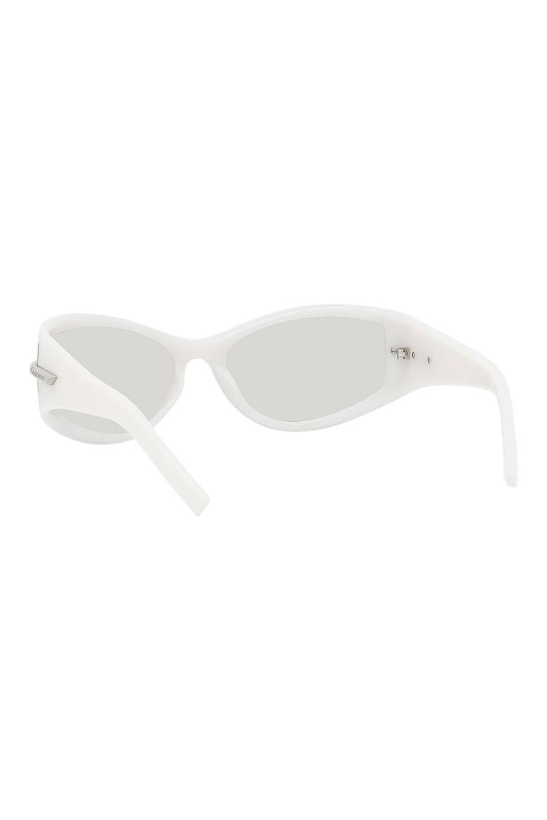 75mm Oversize Oval Sunglasses, Alternate, color, WHITE/ OTHER / SMOKE MIRROR