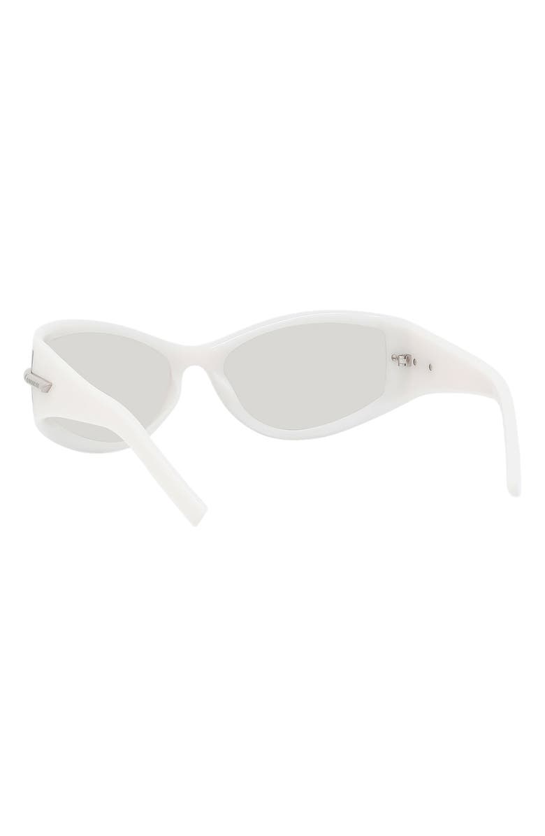 Givenchy 75mm Oversize Oval Sunglasses, Alternate, color, White/ Other / Smoke Mirror