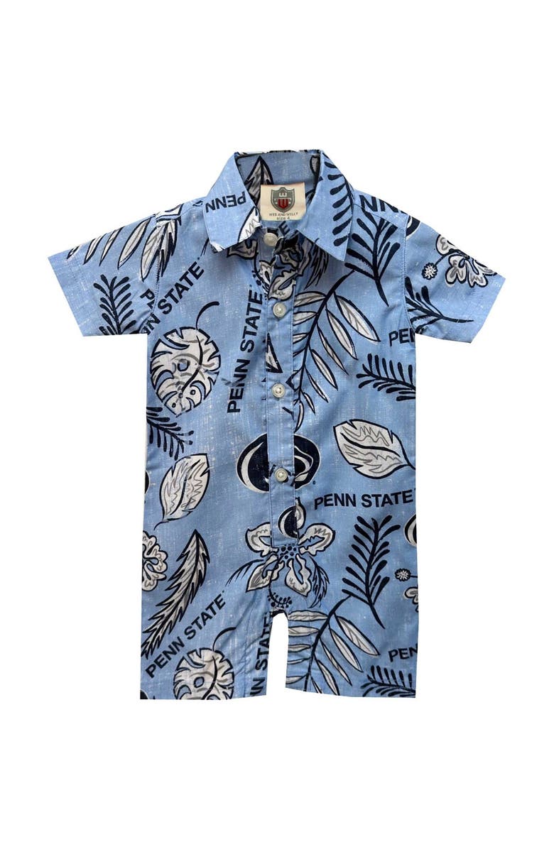 Wes & Willy Infant Wes & Willy Light Blue Penn State Nittany Lions Vintage Floral Romper, Main, color, Light Blue