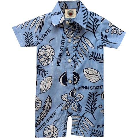 Infant Wes & Willy Light Blue Penn State Nittany Lions Vintage Floral Romper