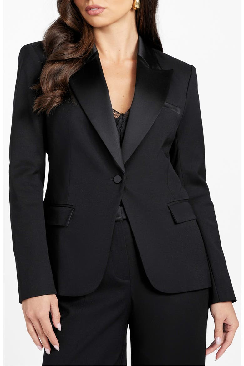 Thea One-Button Blazer, Main, color, JBLACK-BLACK