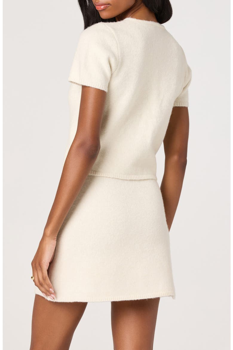 Jailyn Short Sleeve Cardigan, Alternate, color, CREAM