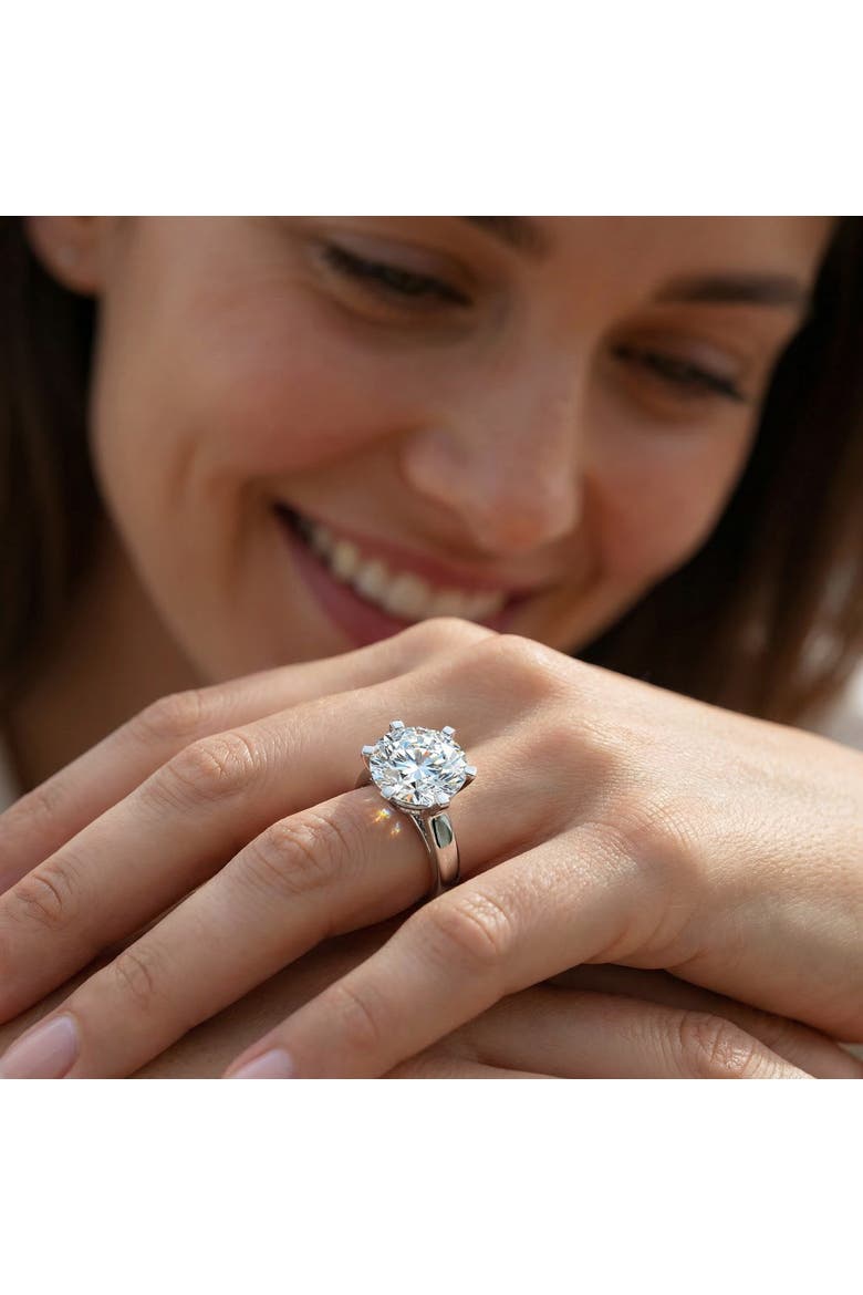 Certified 3 Ct Diamond Solitaire Engagement Cigar Ring 14k Gold Lab Grown, Alternate, color, 14k White Gold
