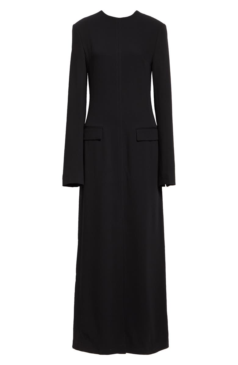 TOTEME Pocket Long Sleeve Evening Dress, Alternate, color, Black