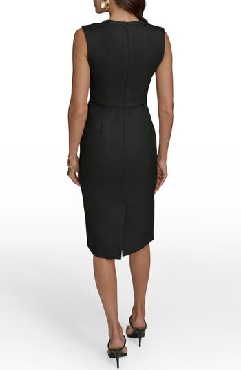 Button Detail Sheath Dress