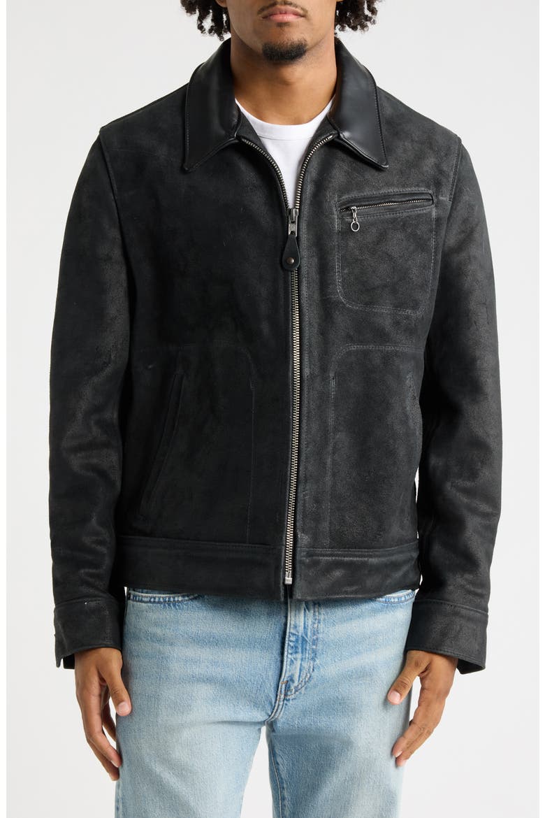 Leather Jacket, Alternate, color, BLACK