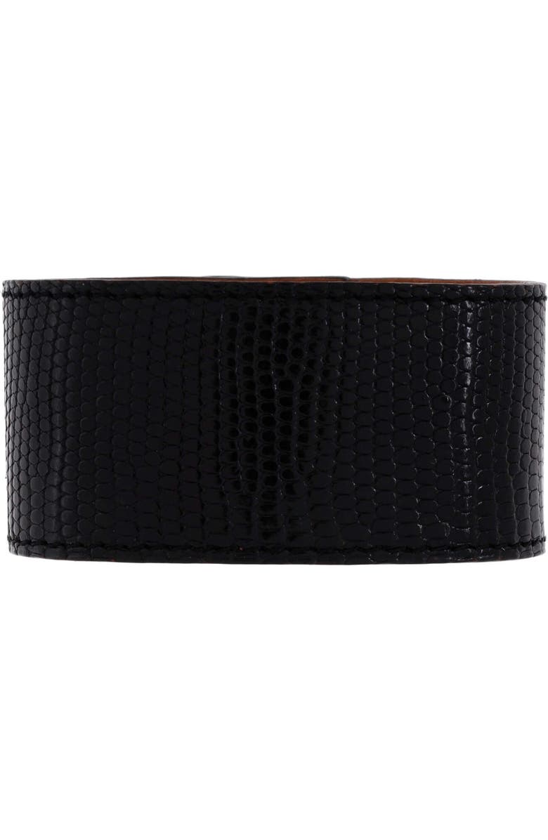 Pre-Owned Hermes Kelly Dog Bracelet Lizard, Alternate, color, Black