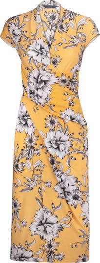 RACHEL Rachel Roy Bret Floral Drape Jersey Midi Dress | Nordstrom