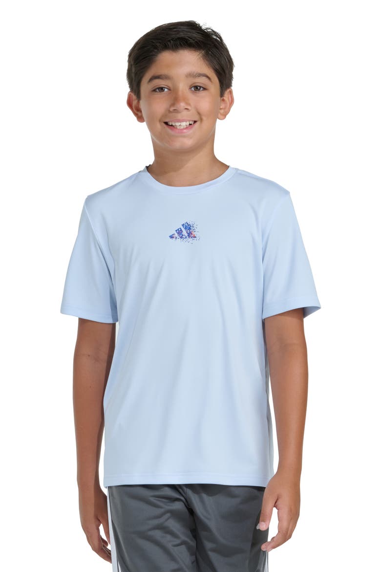 Kids' Spray Gradient Mountain Logo Graphic T-Shirt, Alternate, color, LIGHT BLUE