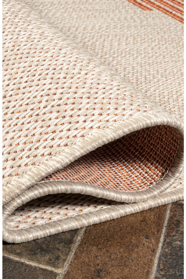 Vinales Diamond Stripe Indoor/Outdoor Area Rug, Alternate, color, Beige/Orange