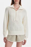 Varley Tara Pointelle Half Zip Sweater