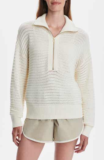 Varley Tara Pointelle Half Zip Sweater