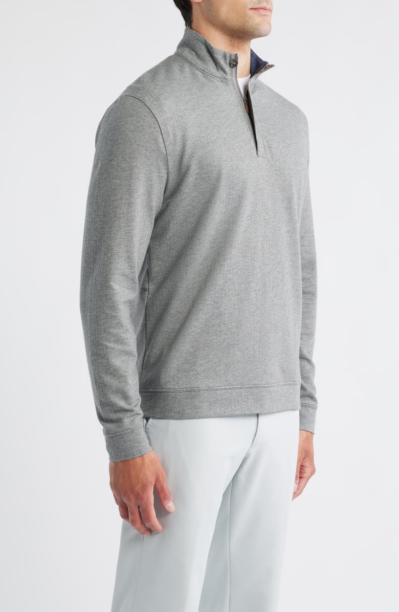 johnnie-O Rubin Herringbone Quarter Zip, Alternate, color, Charcoal