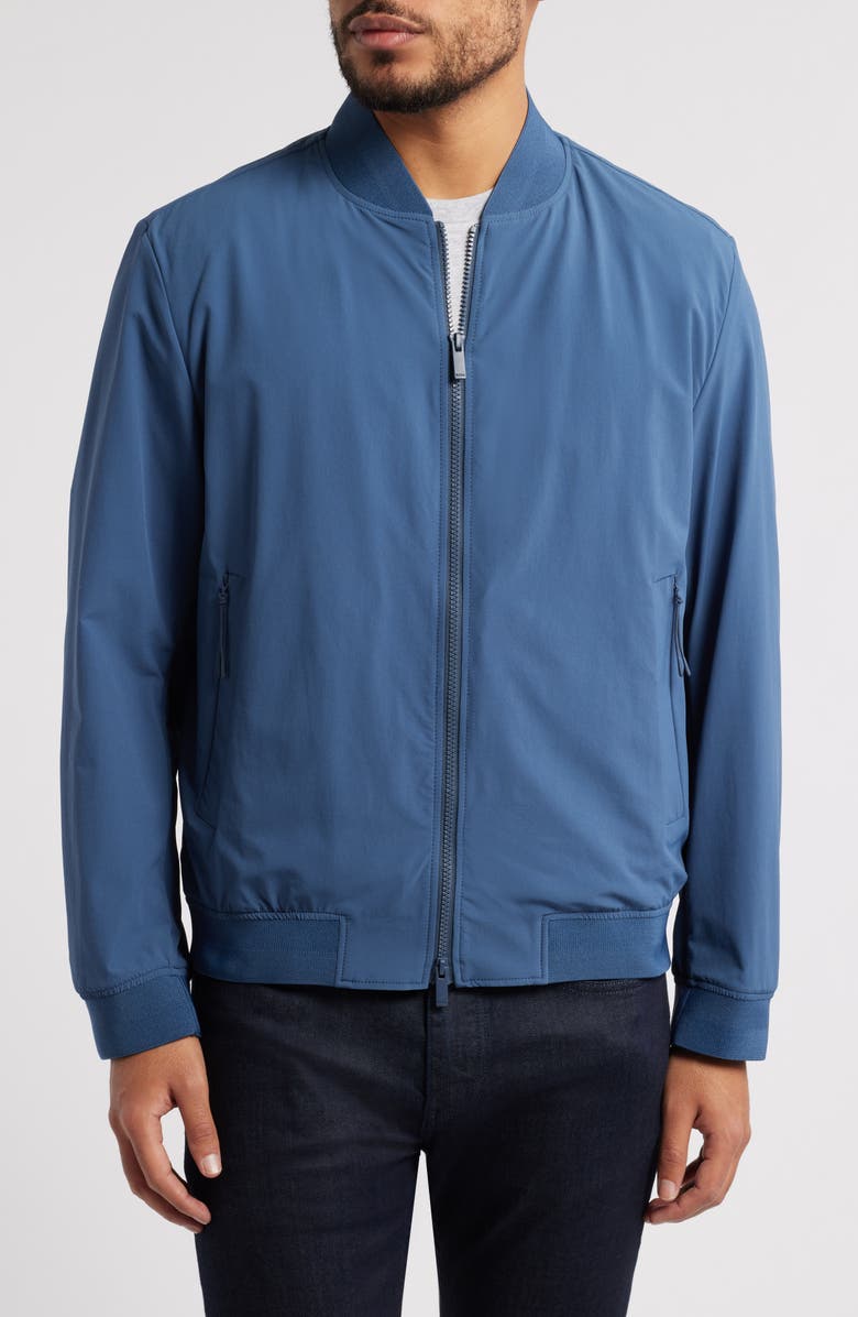 BOSS Hanry Stretch Nylon Bomber Jacket, Alternate, color, 