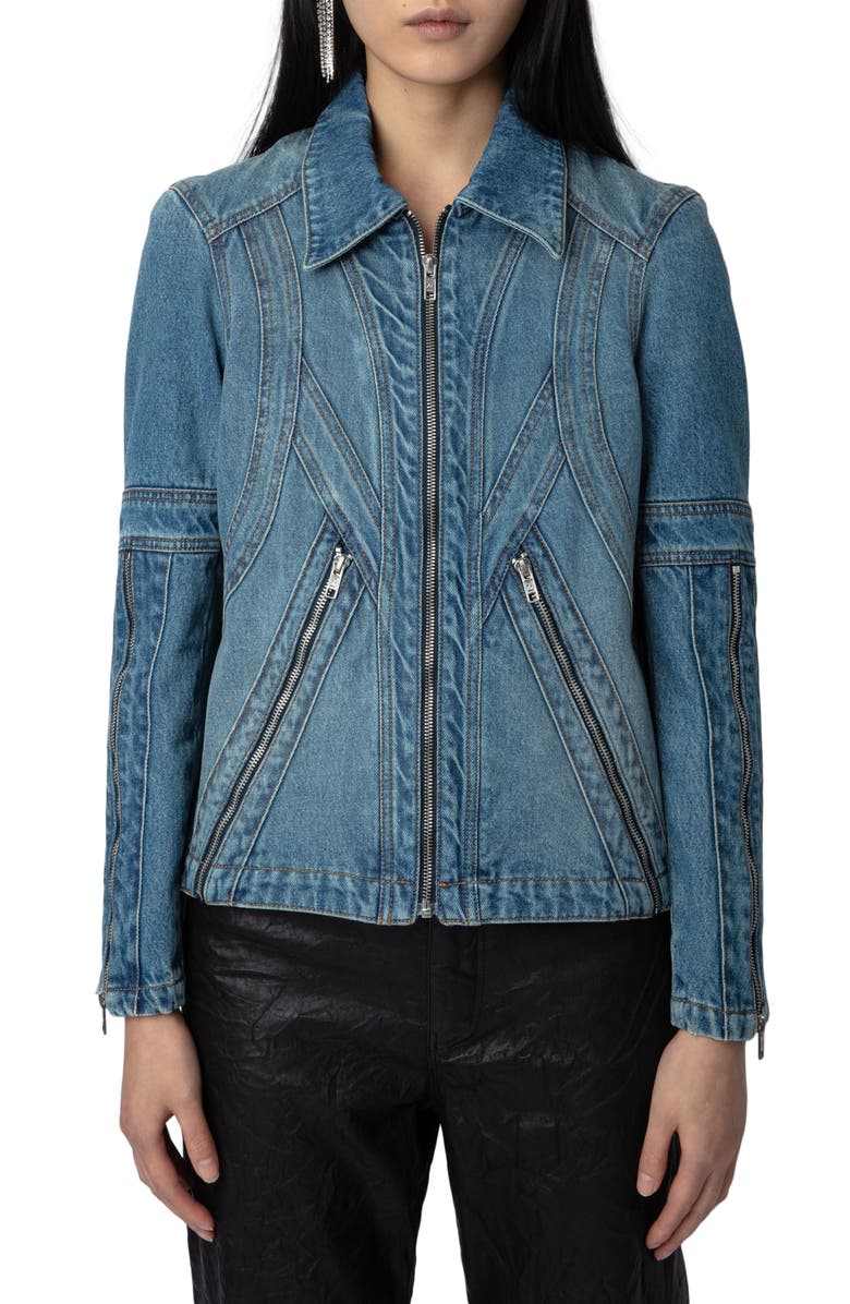 Zadig & Voltaire Bons Cotton Denim Jacket, Main, color,